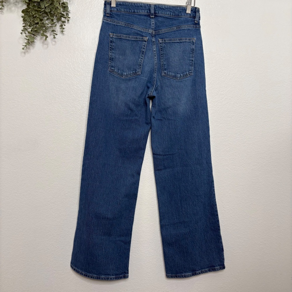 H&M Womens High Waisted Wide Leg Jeans Medium Wash Blue Denim Size 6 - Picture 6 of 7